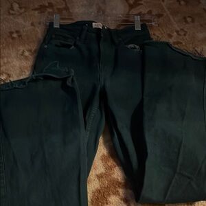 Shyanne Dark Green Flare & Wide Leg Jeans